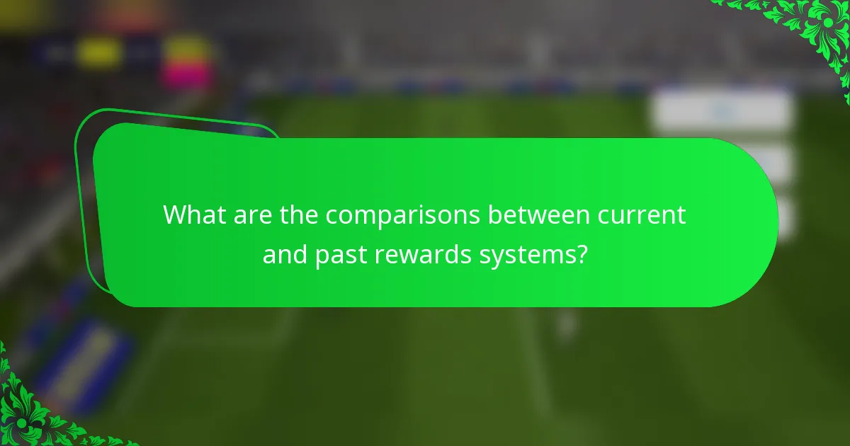 What are the comparisons between current and past rewards systems?