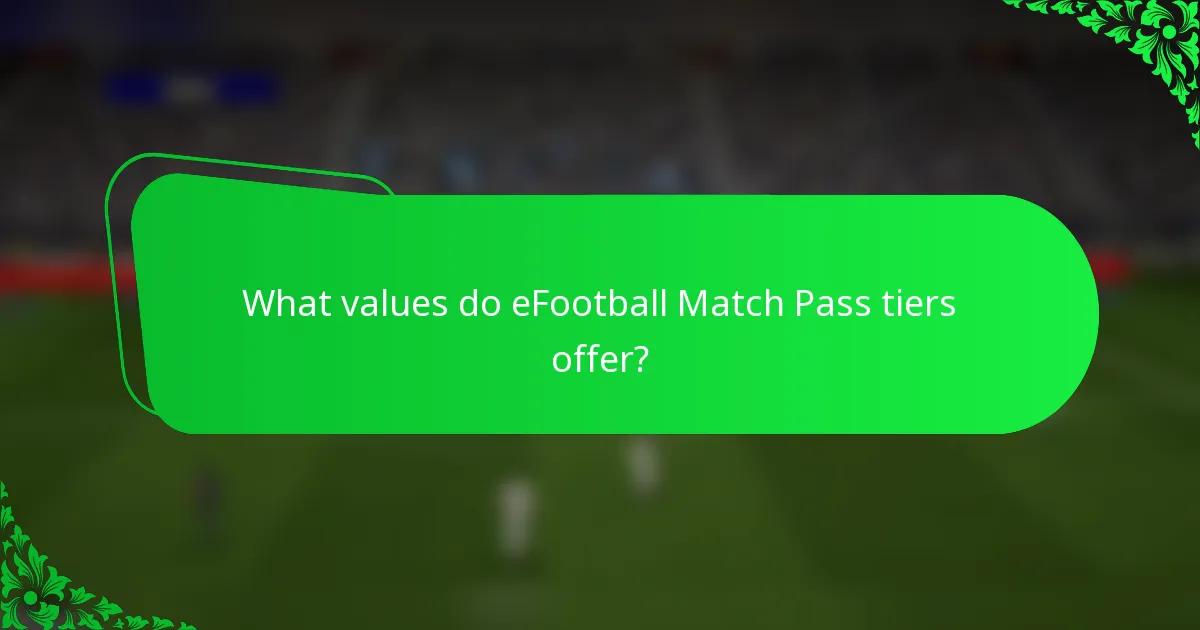 What values do eFootball Match Pass tiers offer?